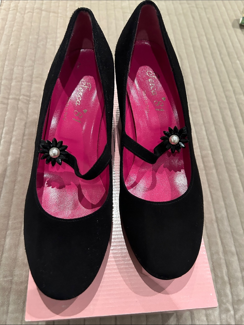 Made in Italy Block Heel Mary Jane Shoes